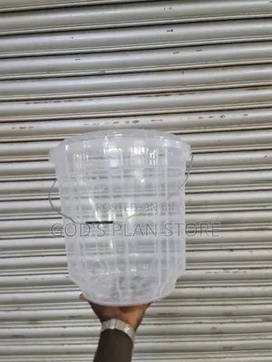 Metallic Handle 20litres Clear Buckets Plastic Dust