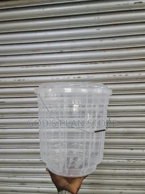 Metallic Handle 20litres Clear Buckets Plastic Dust