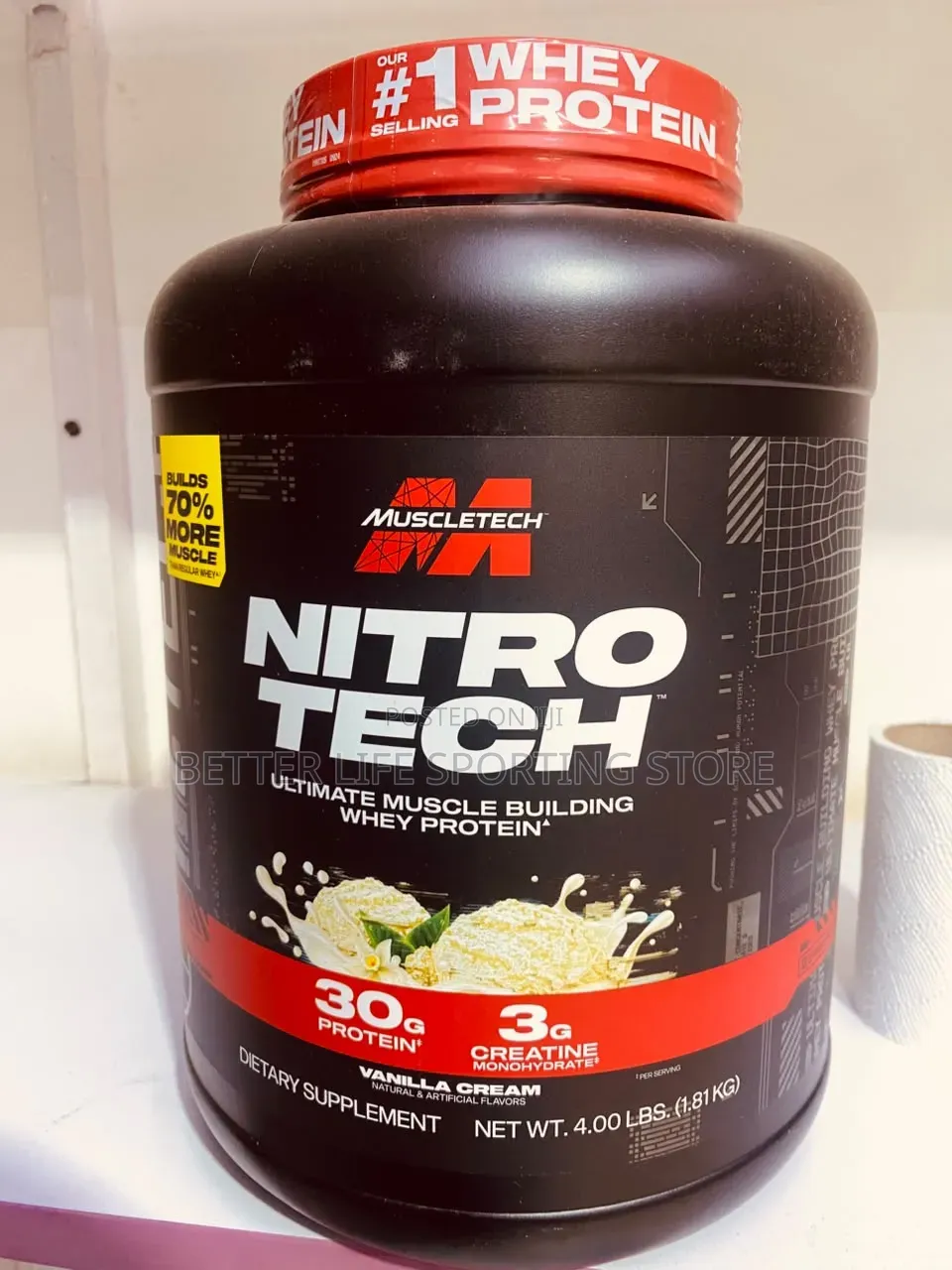 Muscletech Nitrotech Whey Protein 4lb/ Muscle Building