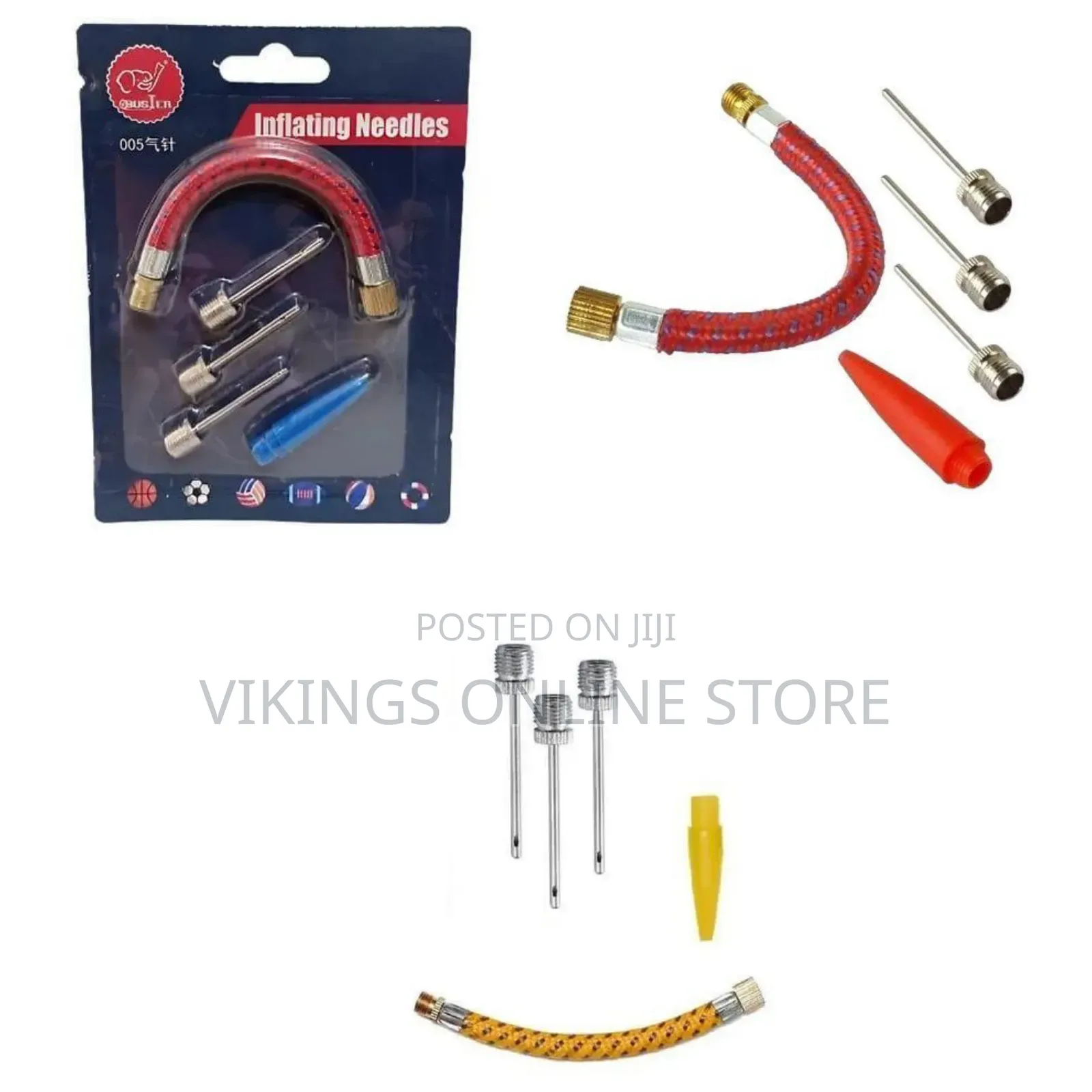5-Piece Inflating Needle and Hose Set Used to Pump Up Sports Balls