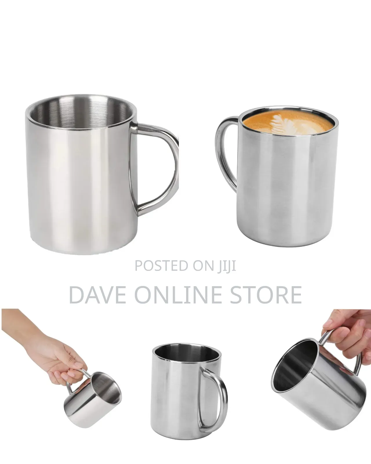 Generic 300 Ml Double-Walled Stainless Steel Coffee Mug