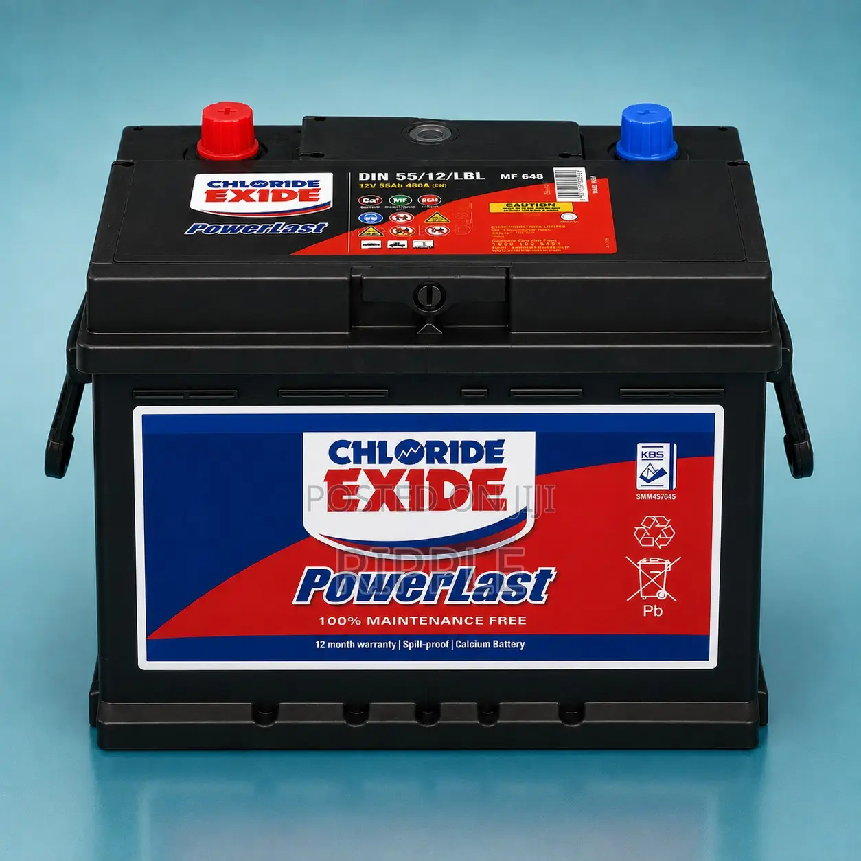 Chloride Exide PowerLast DIN55 12V Maintenance Free Car Battery