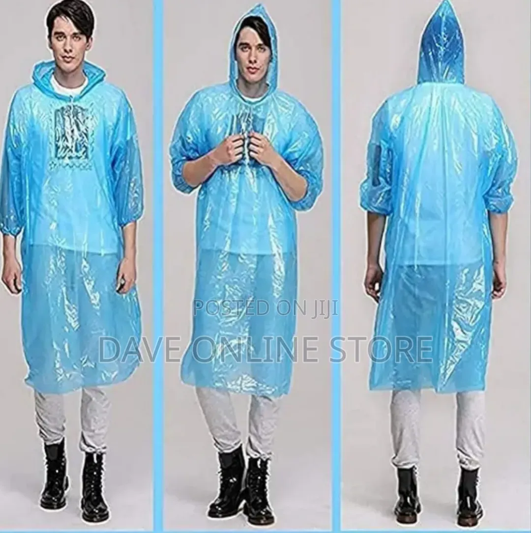 Lightweight Disposable Rain Poncho With a Hood.
