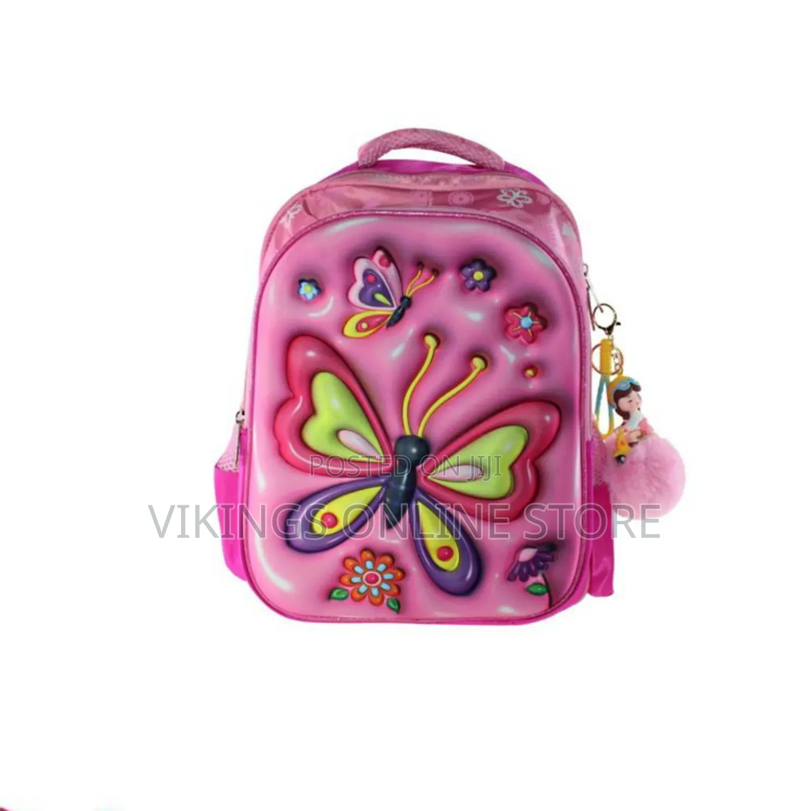 Pink 3D Cartoon Cat School Backpack Designed for Kids