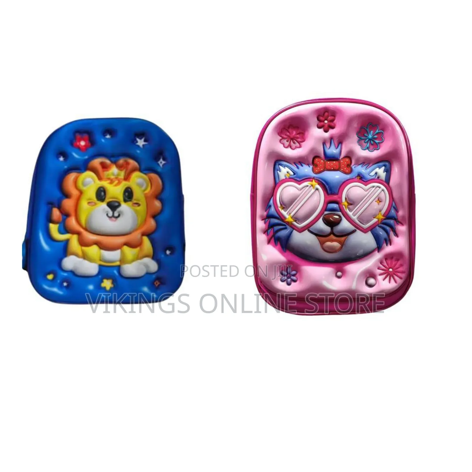 Pink 3D Cartoon Cat School Backpack Designed for Kids