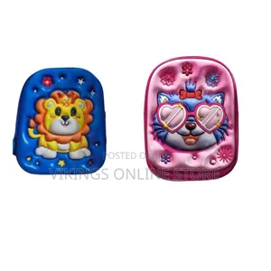 Pink 3D Cartoon Cat School Backpack Designed for Kids