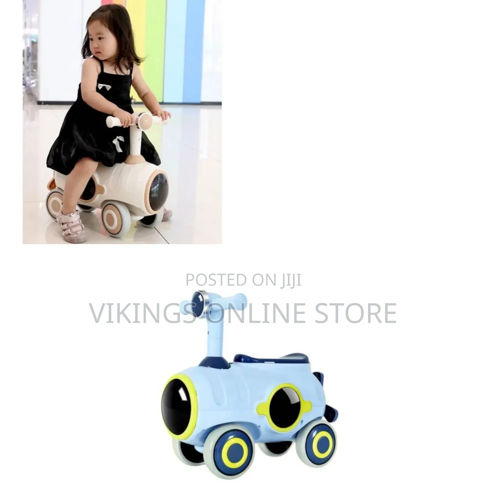 A Space-Capsule-Style Ride-on Baby Balance Bike and Push Car