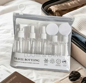 9pcs Piece Clear Travel Empty Bottle Set Travel Set