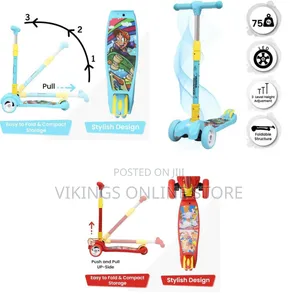 Three-Wheeled Kick Scooter Designed for Kids