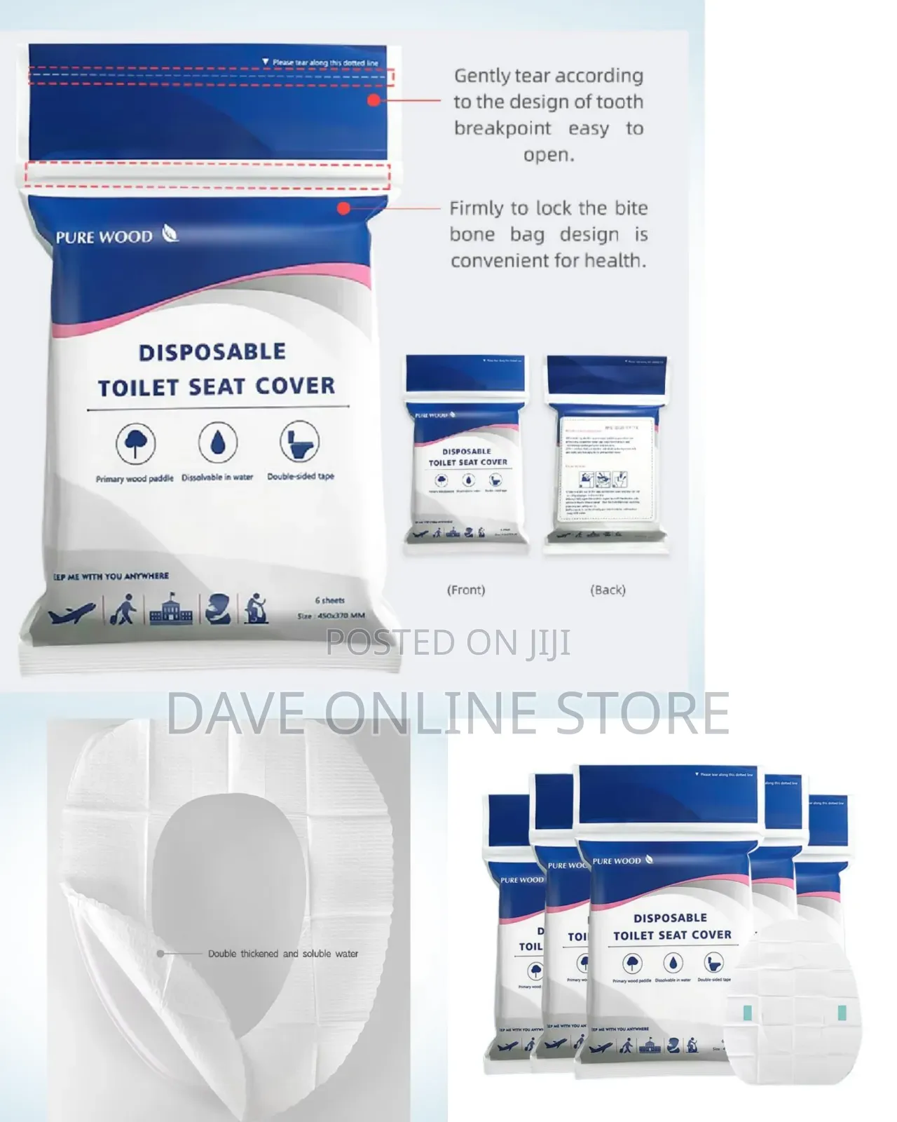 Pure Wood Disposable Toilet Seat Covers