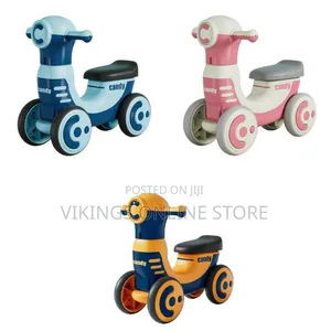 Candy 4-Wheel Balance Bike a Scooter and Stable Four-Wheel Base