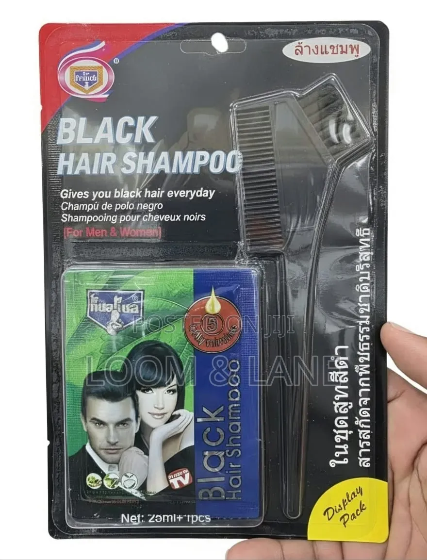 Instant Black Hair Dye Shampoo Set