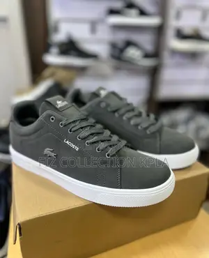 Original Lacoste Dark Grey Suede Casual Sneakers