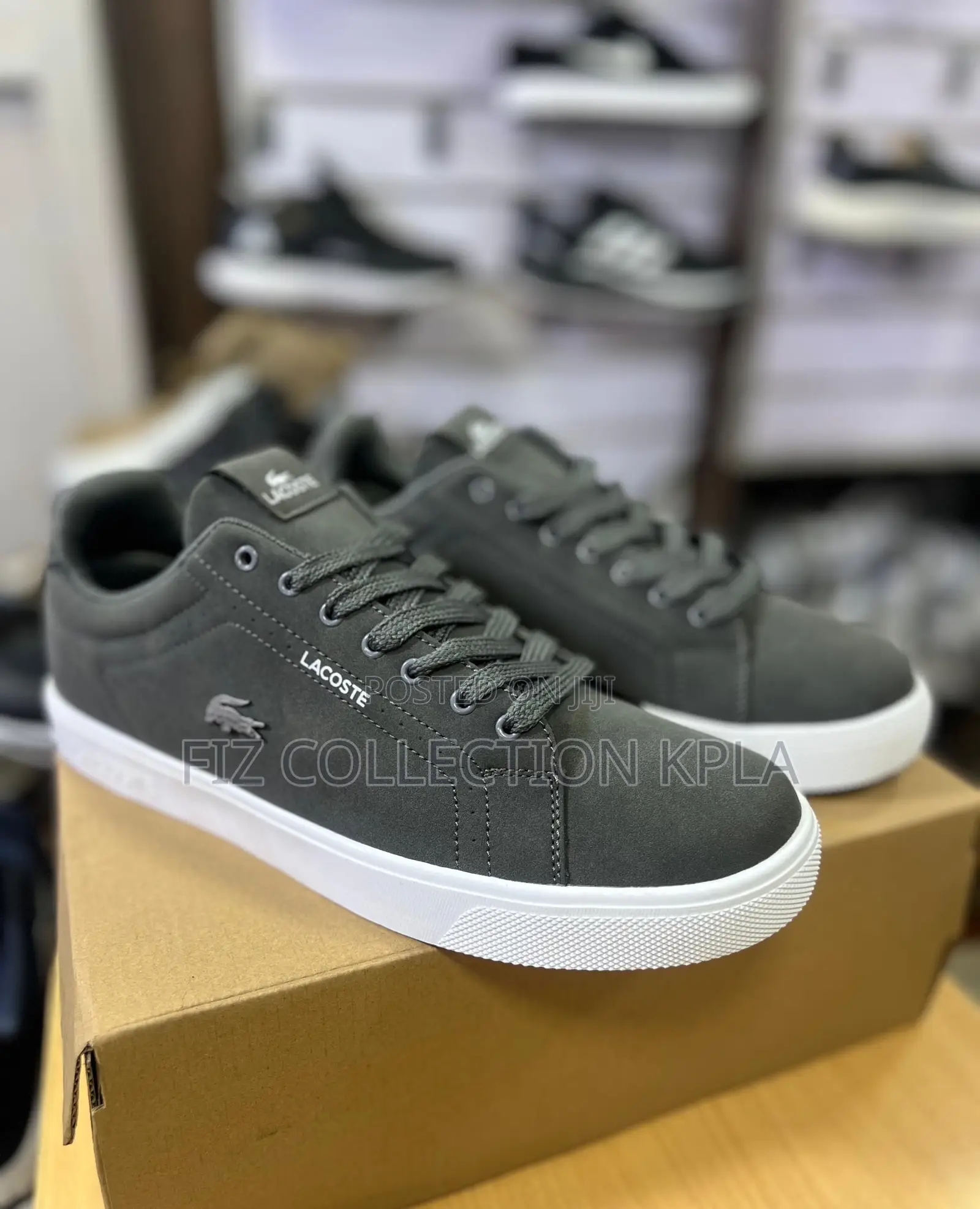 Original Lacoste Dark Grey Suede Casual Sneakers