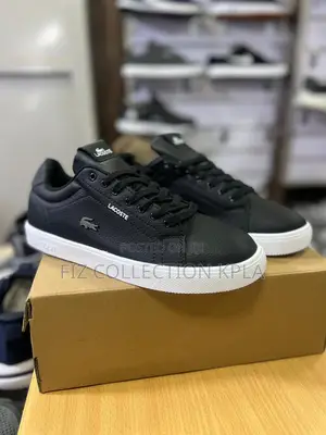 Original Lacoste Powercourt Black Leather Sneakers