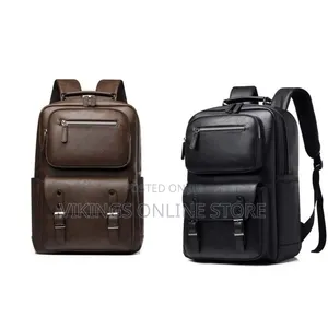 Men's Vintage PU Leather Business Commuter Backpack