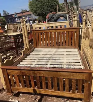 Solid Wood Platform Bed Frame With Matching Headboard and Footboard.