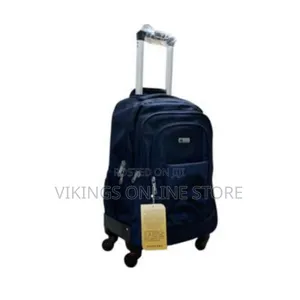 Rolling Travel Backpack With a Telescopic Handle, Multiple Zippered