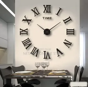 Roman Numerals Self Adhesive Large Wall Clock
