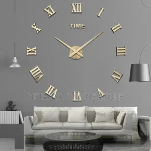Roman Numerals Self Adhesive Large Wall Clock