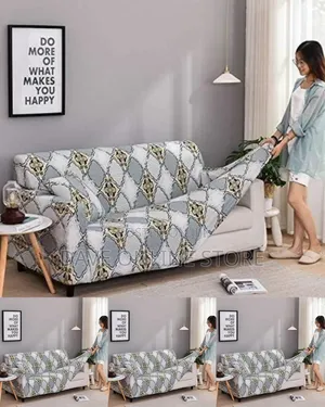 Stretch-Fit Geometric Sofa Slipcover