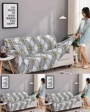 Stretch-Fit Geometric Sofa Slipcover