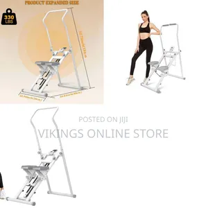 Folding Vertical Stair Climber and Cardio Exercise Machine