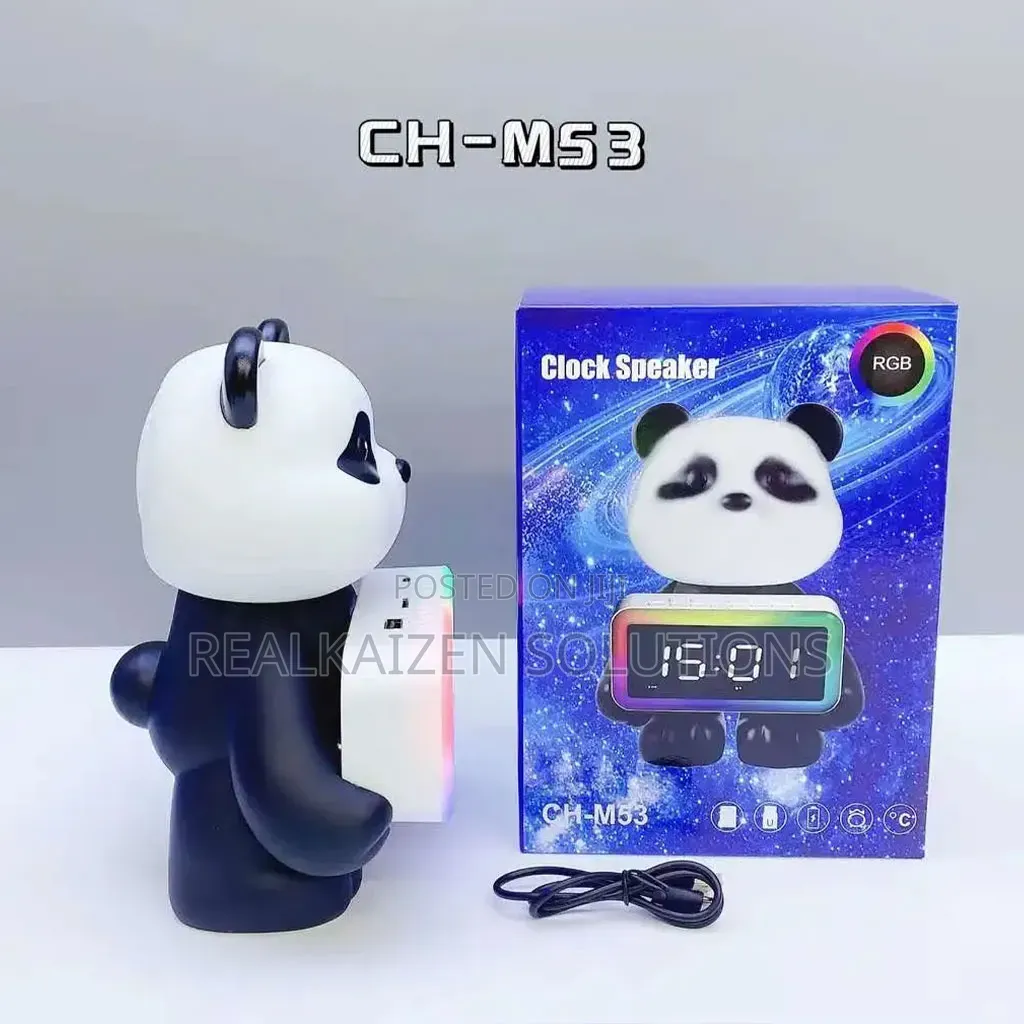 Panda RBG Bluetooth Speaker With Digital Clock & Alarm