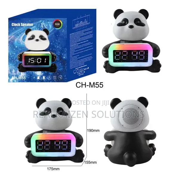 Panda RBG Bluetooth Speaker With Digital Clock & Alarm