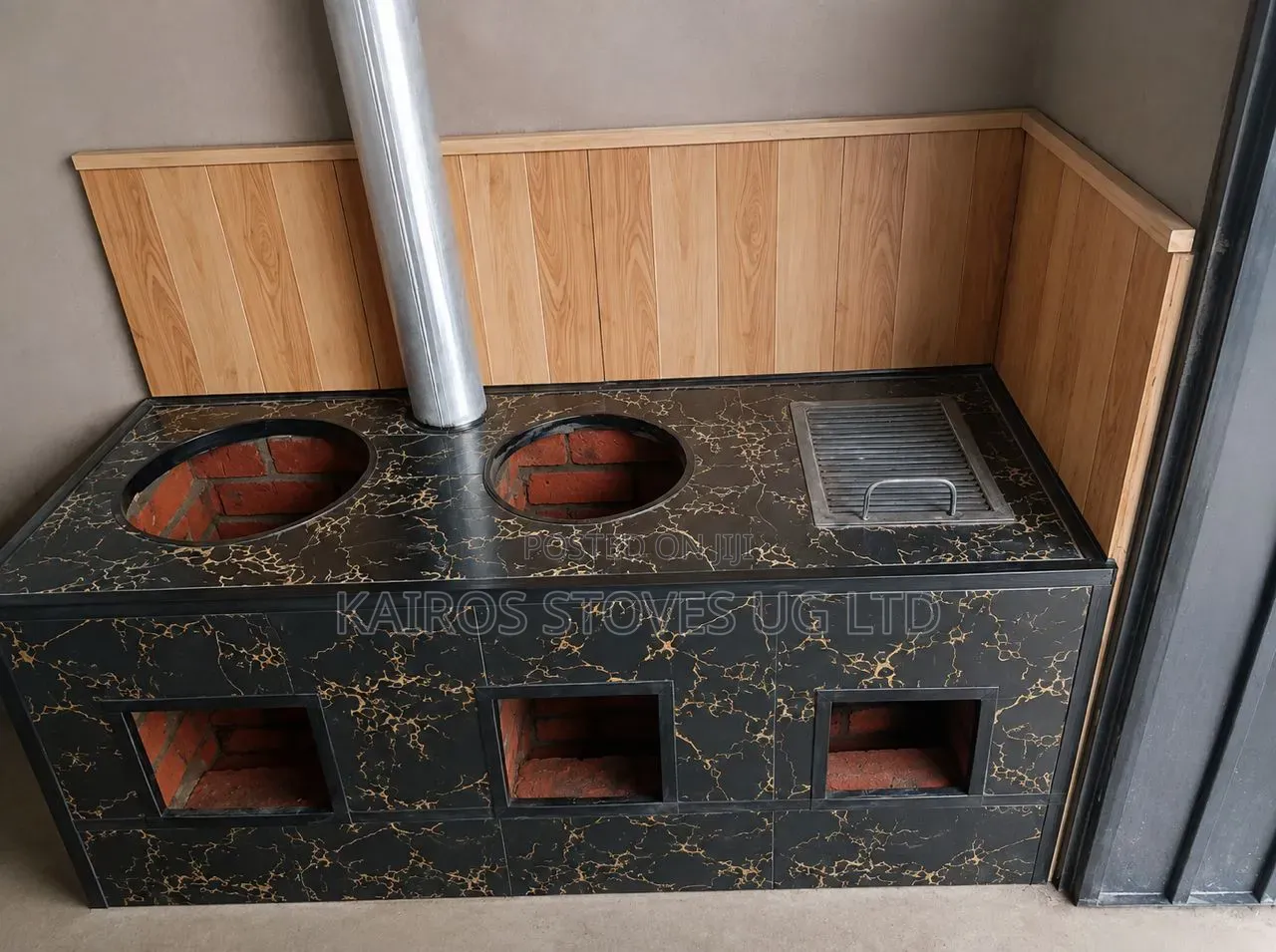 Modern Two Burner Firewood Stove With Grill