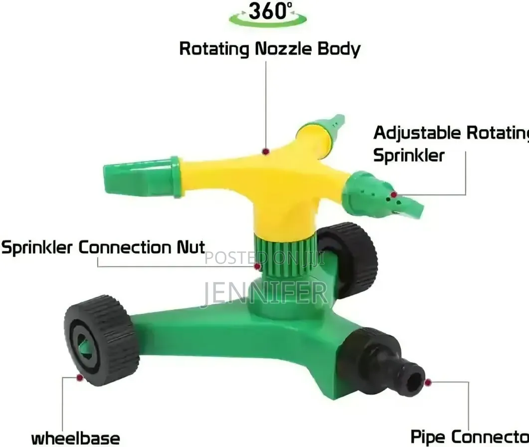 360-Degree Rotating 3-Arm Garden Lawn Sprinkler