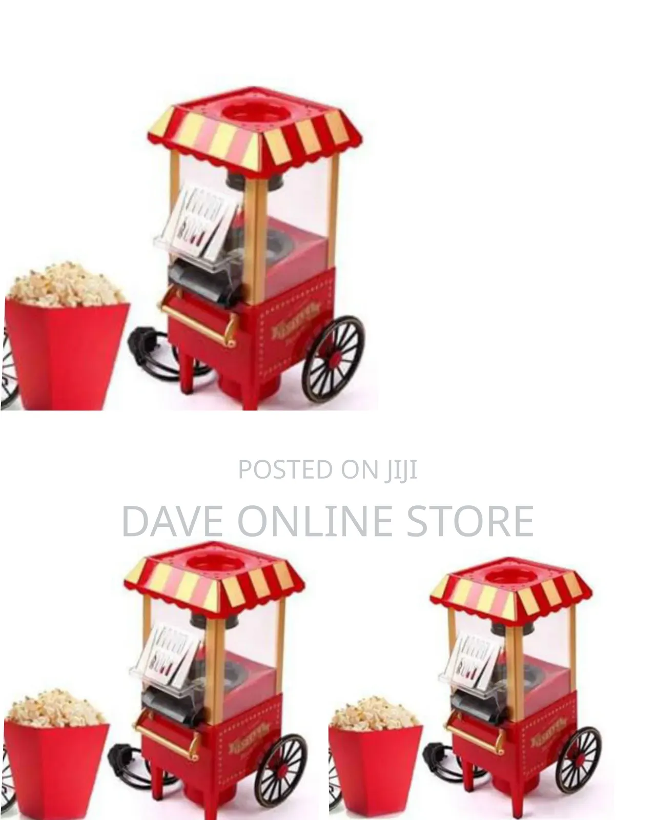 Red, Vintage-Style Tabletop Hot Air Popcorn Maker