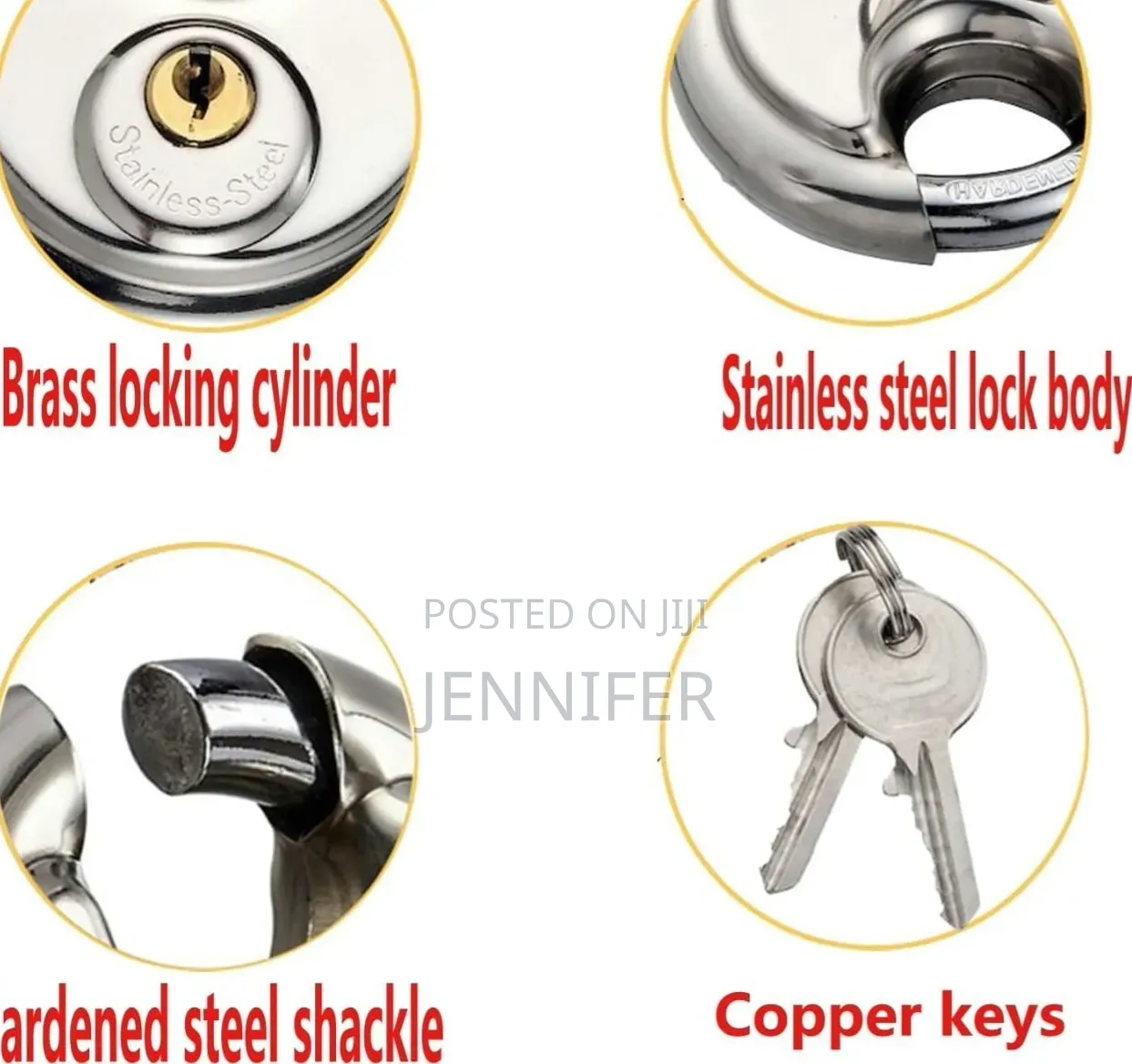 Heavy Duty Disc Locks With Hardened Steel Shackle