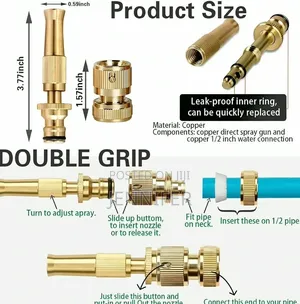 Solid Brass Adjustable High-Pressure Hose Nozzle