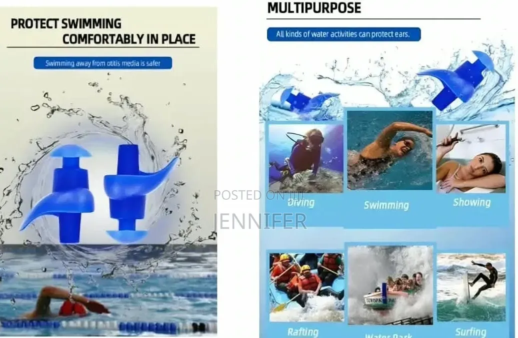 Reusable Swimming Ear Plugs With Nose Clip for Adults & Kids