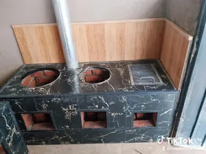 Modern Two Burner Firewood Stove With Grill