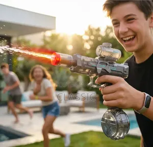 Porodo Blue Auto-Firing Electric Water Gun With Flashing Lights