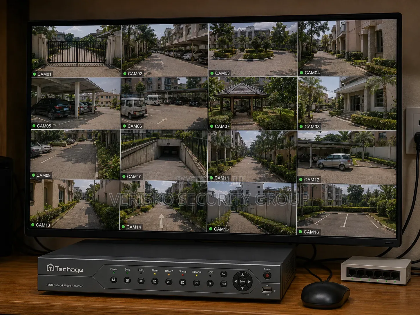 5MP AI CCTV Kit for 9 Cameras and Above Installed