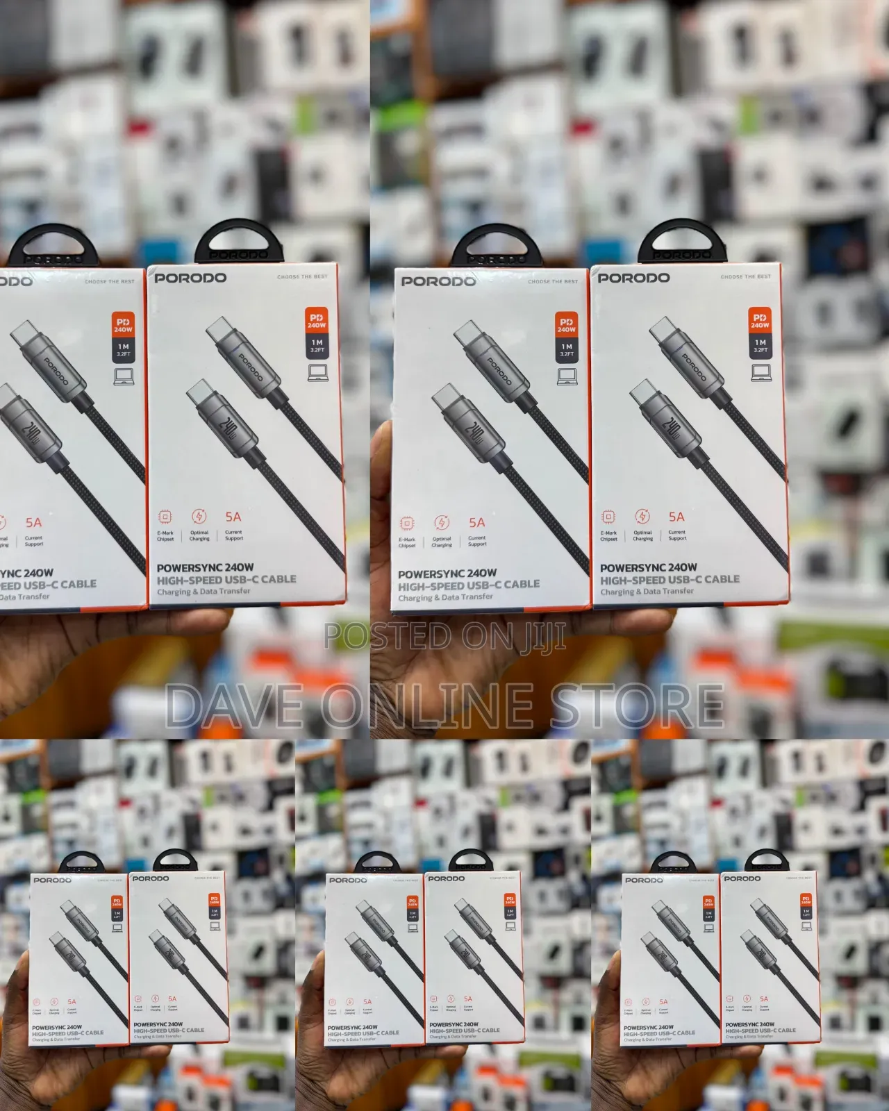 Porodo PowerSync 240W High-Speed USB-C Cable