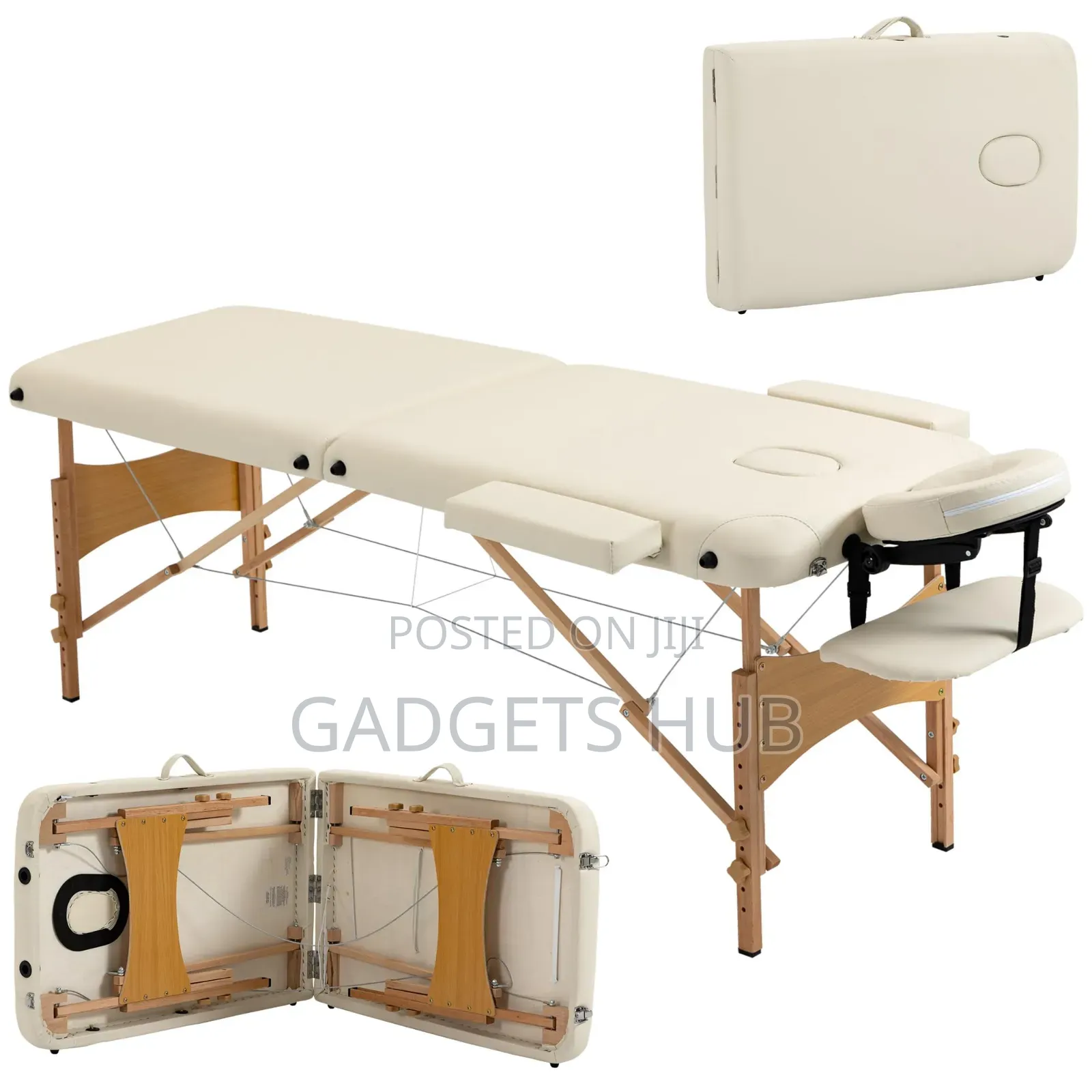 Portable Massage Bed Folding Beauty Massage Table Cream White