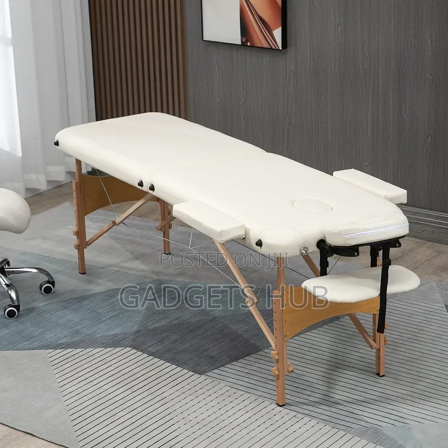 Portable Massage Bed Folding Beauty Massage Table Cream White