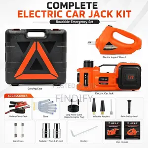 Electric Car Jack Kit 5 Ton 12V Hydraulic With Wrench Garage Repair
