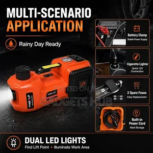 Electric Car Jack Kit 5 Ton 12V Hydraulic With Wrench Garage Repair