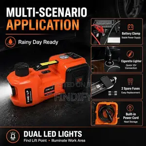 Electric Car Jack Kit 5 Ton 12V Hydraulic With Wrench Garage Repair