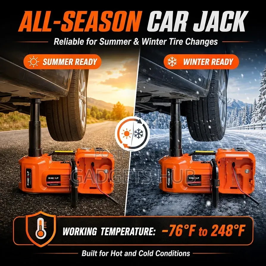 Electric Car Jack Kit 5 Ton 12V Hydraulic With Wrench Garage Repair