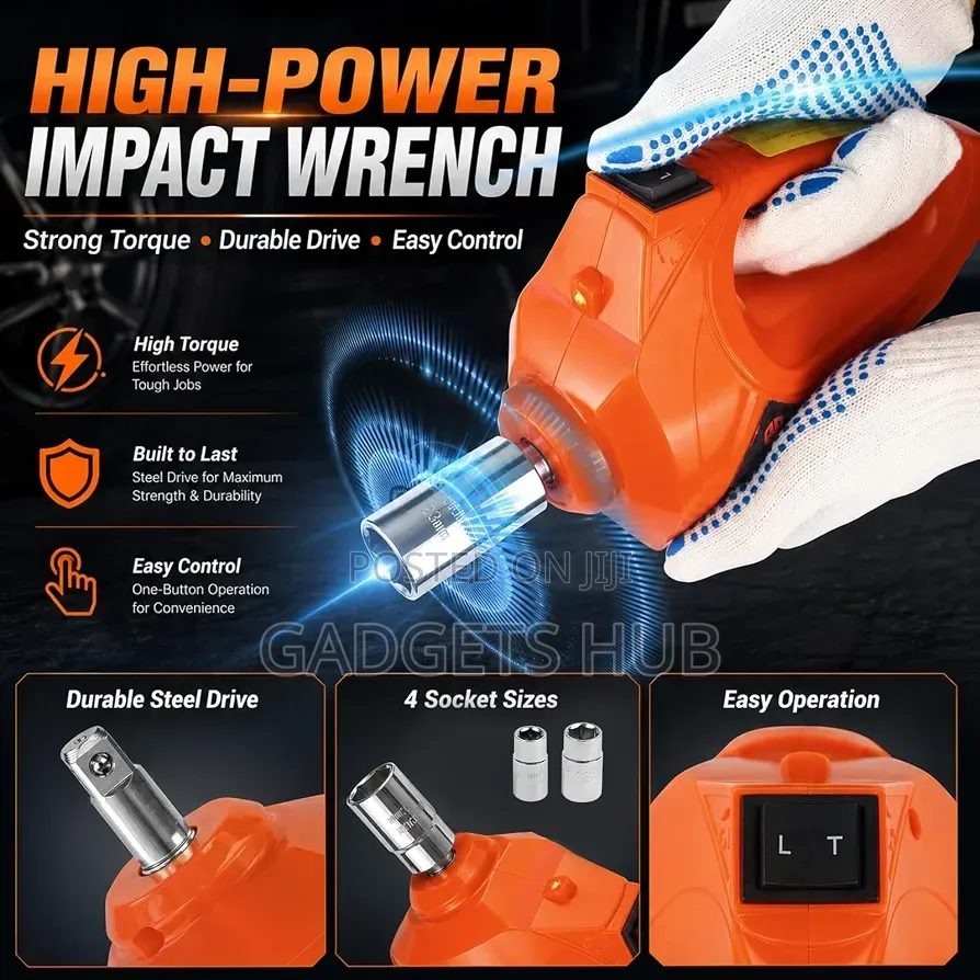 Electric Car Jack Kit 5 Ton 12V Hydraulic With Wrench Garage Repair