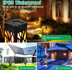 4pcs Solar-Powered LED Garden Torch Lights