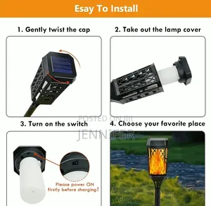 4pcs Solar-Powered LED Garden Torch Lights