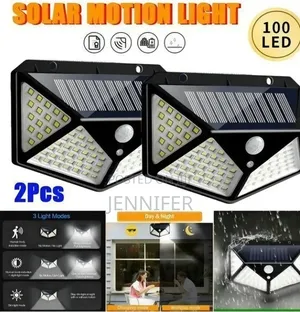 2pcs 100 LEDs Solar Outdoor Lights With Motion Sensor