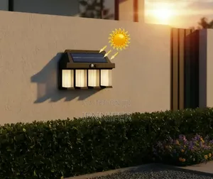 4-Bulb Solar-Powered Outdoor Wall Light